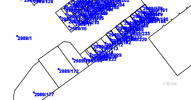 Parcela st. 2989/14 v KÚ Český Těšín, Katastrální mapa