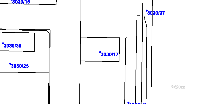 Parcela st. 3030/17 v KÚ Český Těšín, Katastrální mapa