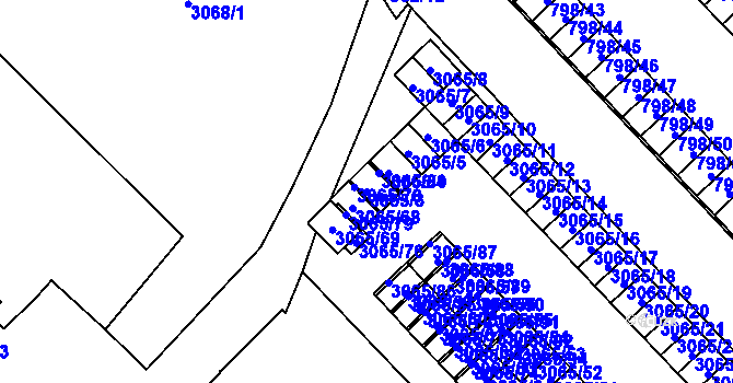 Parcela st. 3065/3 v KÚ Český Těšín, Katastrální mapa