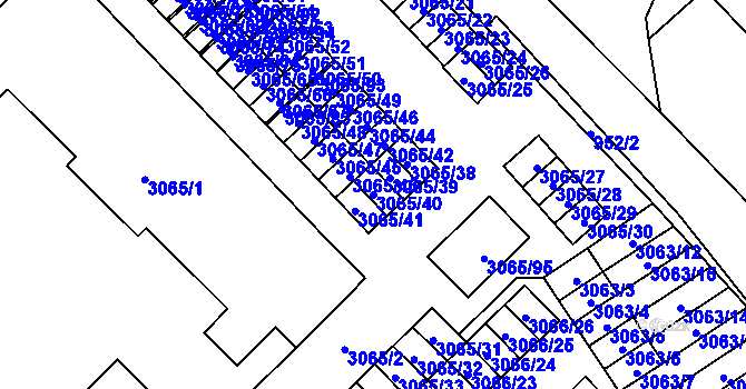 Parcela st. 3065/40 v KÚ Český Těšín, Katastrální mapa