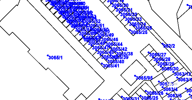 Parcela st. 3065/45 v KÚ Český Těšín, Katastrální mapa