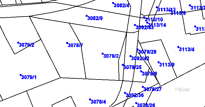 Parcela st. 3078/2 v KÚ Český Těšín, Katastrální mapa