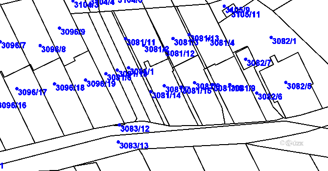Parcela st. 3081/7 v KÚ Český Těšín, Katastrální mapa