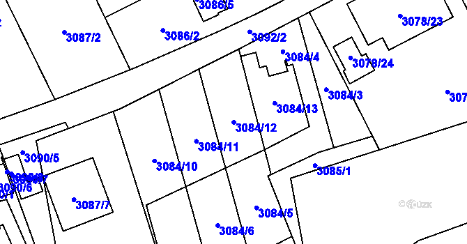 Parcela st. 3084/12 v KÚ Český Těšín, Katastrální mapa
