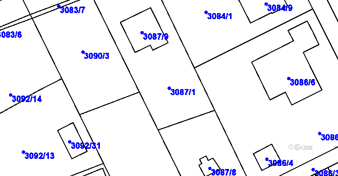 Parcela st. 3087/1 v KÚ Český Těšín, Katastrální mapa