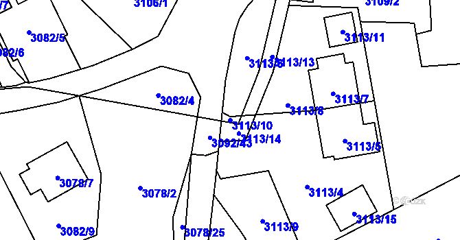 Parcela st. 3113/10 v KÚ Český Těšín, Katastrální mapa
