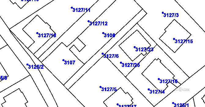 Parcela st. 3127/6 v KÚ Český Těšín, Katastrální mapa