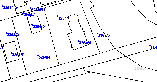 Parcela st. 3264/4 v KÚ Český Těšín, Katastrální mapa
