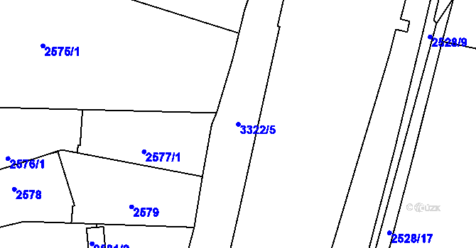 Parcela st. 3322/5 v KÚ Český Těšín, Katastrální mapa