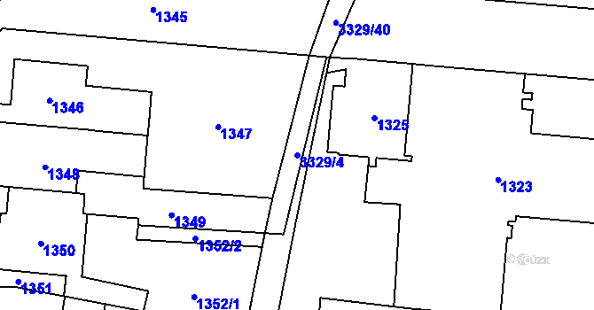 Parcela st. 3329/4 v KÚ Český Těšín, Katastrální mapa