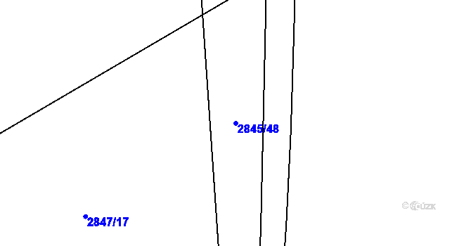 Parcela st. 2845/48 v KÚ Český Těšín, Katastrální mapa