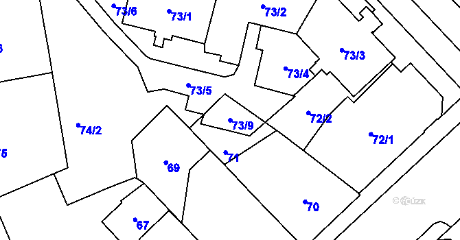 Parcela st. 73/9 v KÚ Český Těšín, Katastrální mapa