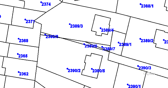 Parcela st. 2389/6 v KÚ Český Těšín, Katastrální mapa