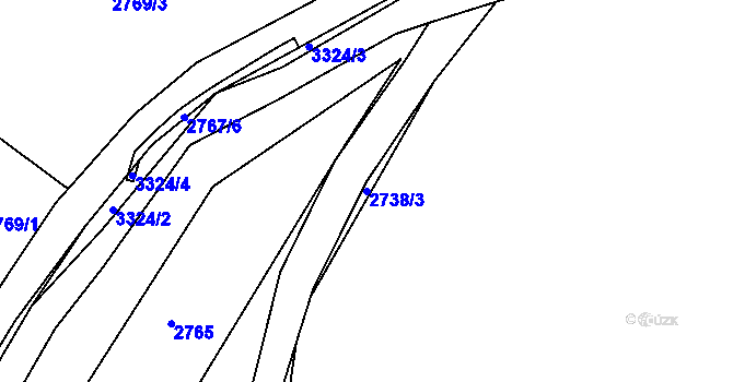 Parcela st. 2738/3 v KÚ Český Těšín, Katastrální mapa