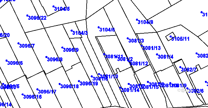 Parcela st. 3081/11 v KÚ Český Těšín, Katastrální mapa