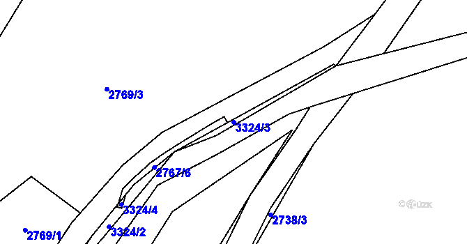 Parcela st. 3324/3 v KÚ Český Těšín, Katastrální mapa
