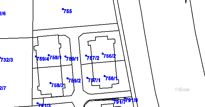 Parcela st. 756/2 v KÚ Český Těšín, Katastrální mapa
