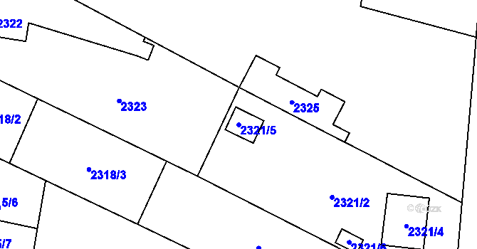 Parcela st. 2321/5 v KÚ Český Těšín, Katastrální mapa