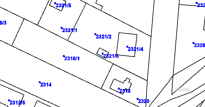 Parcela st. 2321/6 v KÚ Český Těšín, Katastrální mapa