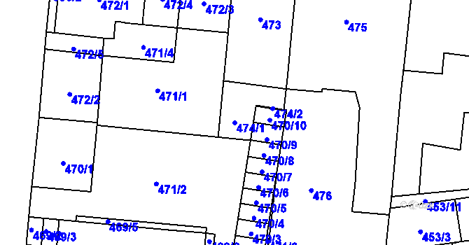 Parcela st. 474/1 v KÚ Český Těšín, Katastrální mapa