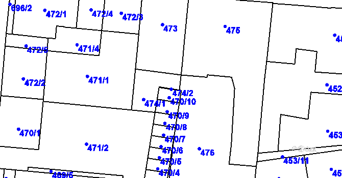 Parcela st. 474/2 v KÚ Český Těšín, Katastrální mapa