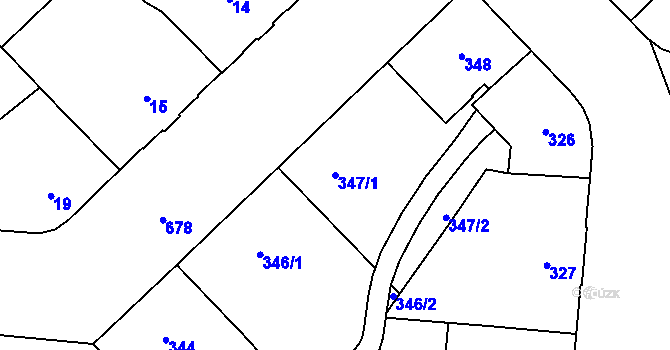 Parcela st. 347/1 v KÚ Český Těšín, Katastrální mapa