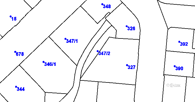 Parcela st. 347/2 v KÚ Český Těšín, Katastrální mapa