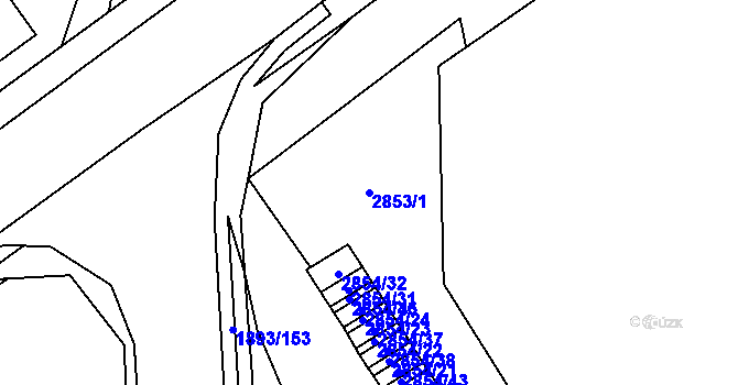Parcela st. 2853/1 v KÚ Český Těšín, Katastrální mapa