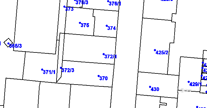 Parcela st. 372/1 v KÚ Český Těšín, Katastrální mapa