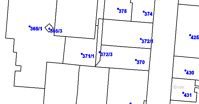 Parcela st. 372/3 v KÚ Český Těšín, Katastrální mapa