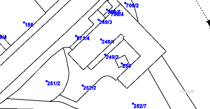 Parcela st. 249/2 v KÚ Český Těšín, Katastrální mapa