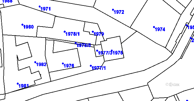 Parcela st. 1977/3 v KÚ Český Těšín, Katastrální mapa