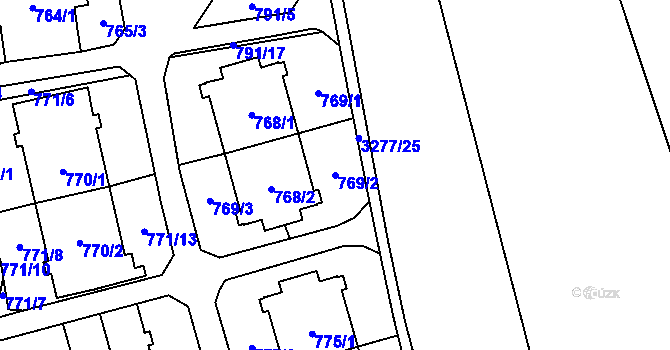 Parcela st. 769/2 v KÚ Český Těšín, Katastrální mapa