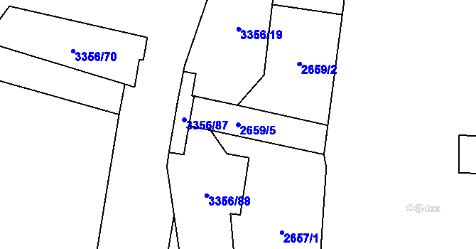 Parcela st. 2659/5 v KÚ Český Těšín, Katastrální mapa