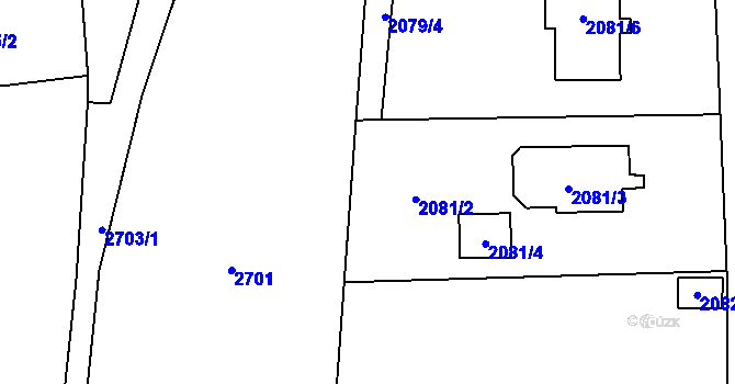 Parcela st. 2079/5 v KÚ Český Těšín, Katastrální mapa