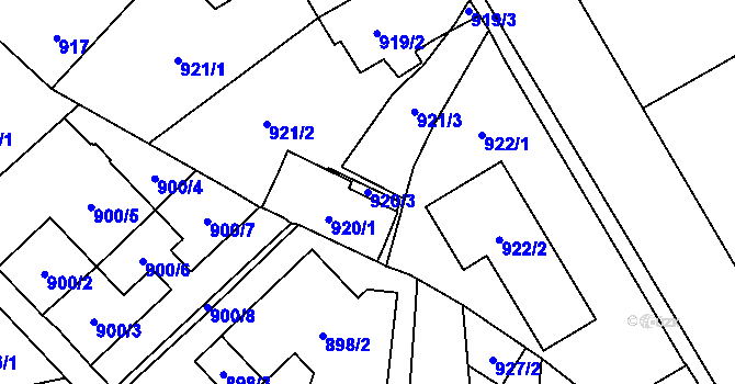 Parcela st. 920/3 v KÚ Český Těšín, Katastrální mapa