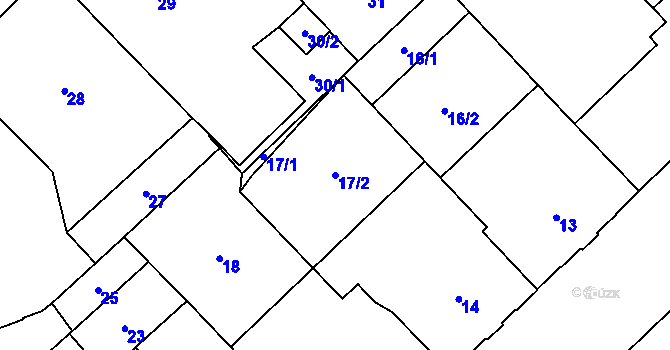 Parcela st. 17/2 v KÚ Český Těšín, Katastrální mapa