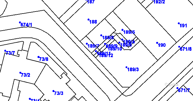 Parcela st. 189/11 v KÚ Český Těšín, Katastrální mapa