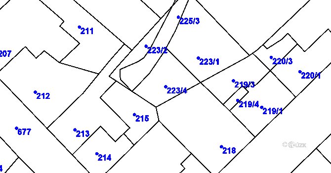 Parcela st. 223/4 v KÚ Český Těšín, Katastrální mapa