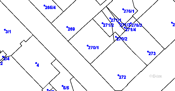 Parcela st. 270/1 v KÚ Český Těšín, Katastrální mapa