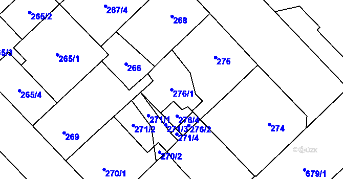 Parcela st. 276/1 v KÚ Český Těšín, Katastrální mapa