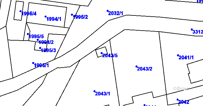 Parcela st. 2043/5 v KÚ Český Těšín, Katastrální mapa