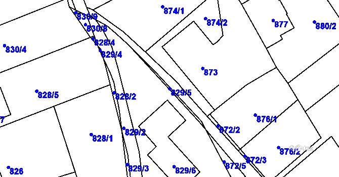 Parcela st. 829/5 v KÚ Český Těšín, Katastrální mapa