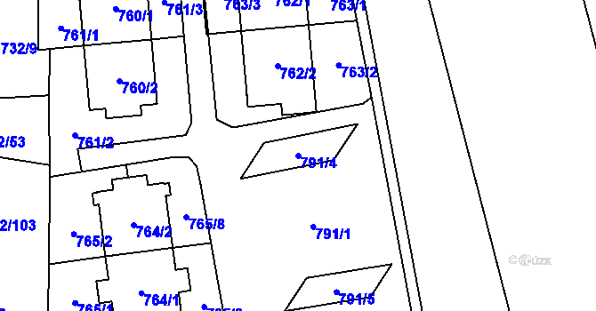 Parcela st. 791/4 v KÚ Český Těšín, Katastrální mapa