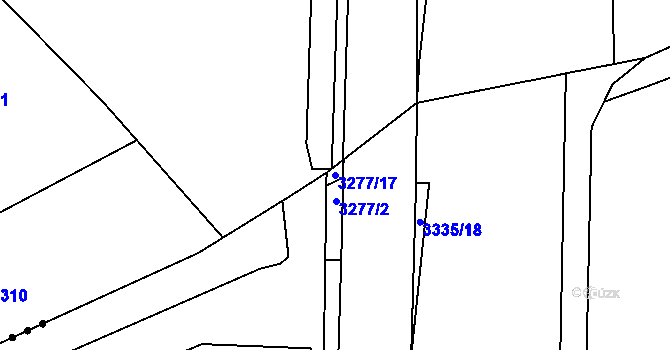 Parcela st. 3277/17 v KÚ Český Těšín, Katastrální mapa