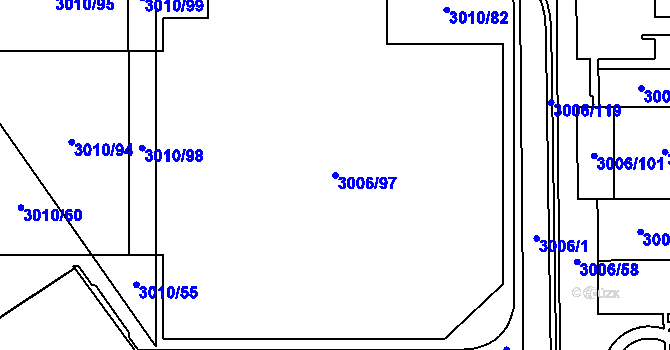 Parcela st. 3006/97 v KÚ Český Těšín, Katastrální mapa
