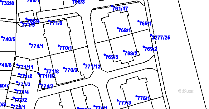 Parcela st. 769/3 v KÚ Český Těšín, Katastrální mapa