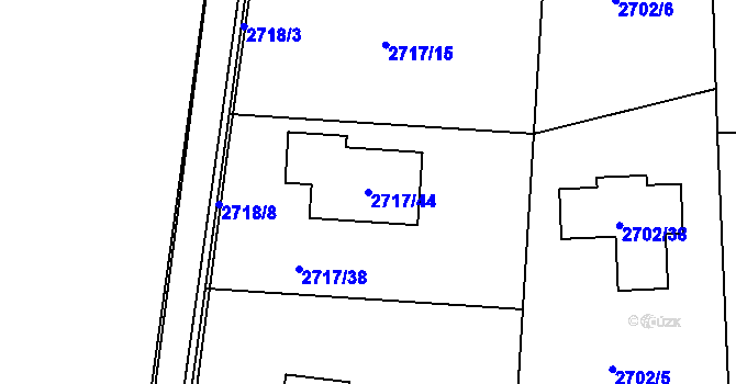 Parcela st. 2717/44 v KÚ Český Těšín, Katastrální mapa