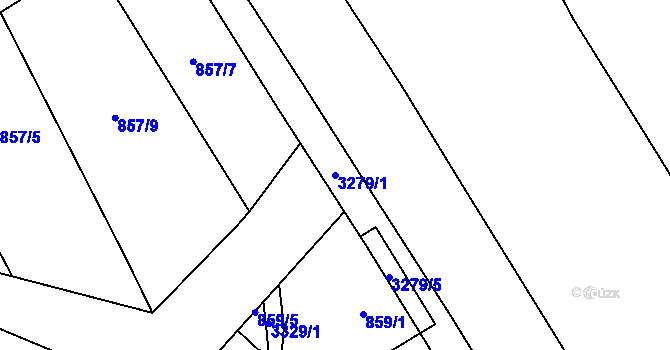 Parcela st. 3279/1 v KÚ Český Těšín, Katastrální mapa
