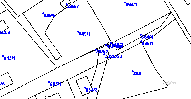 Parcela st. 865/2 v KÚ Český Těšín, Katastrální mapa